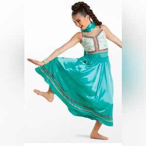 Weissman style 11236 “Jai Ho” in emerald green size LC Bollywood recital dress!